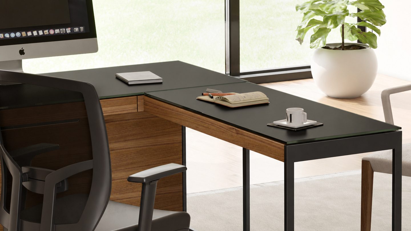 Sequel 20 6112 return satin etched glass work surface black