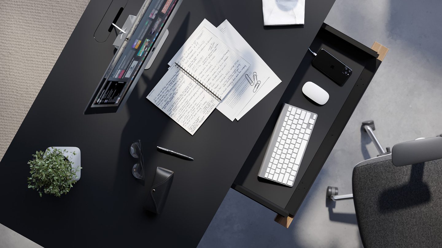 Bdi sequel lift standing desk optional storage drawer overhead 1440