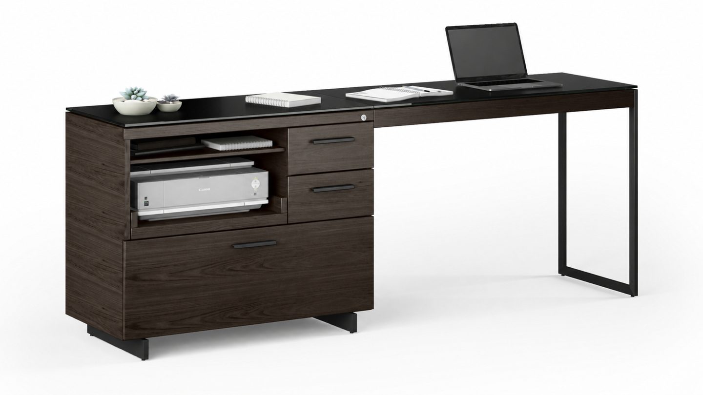 Sequel 20 6117 all in one home office desk with storage for printer black