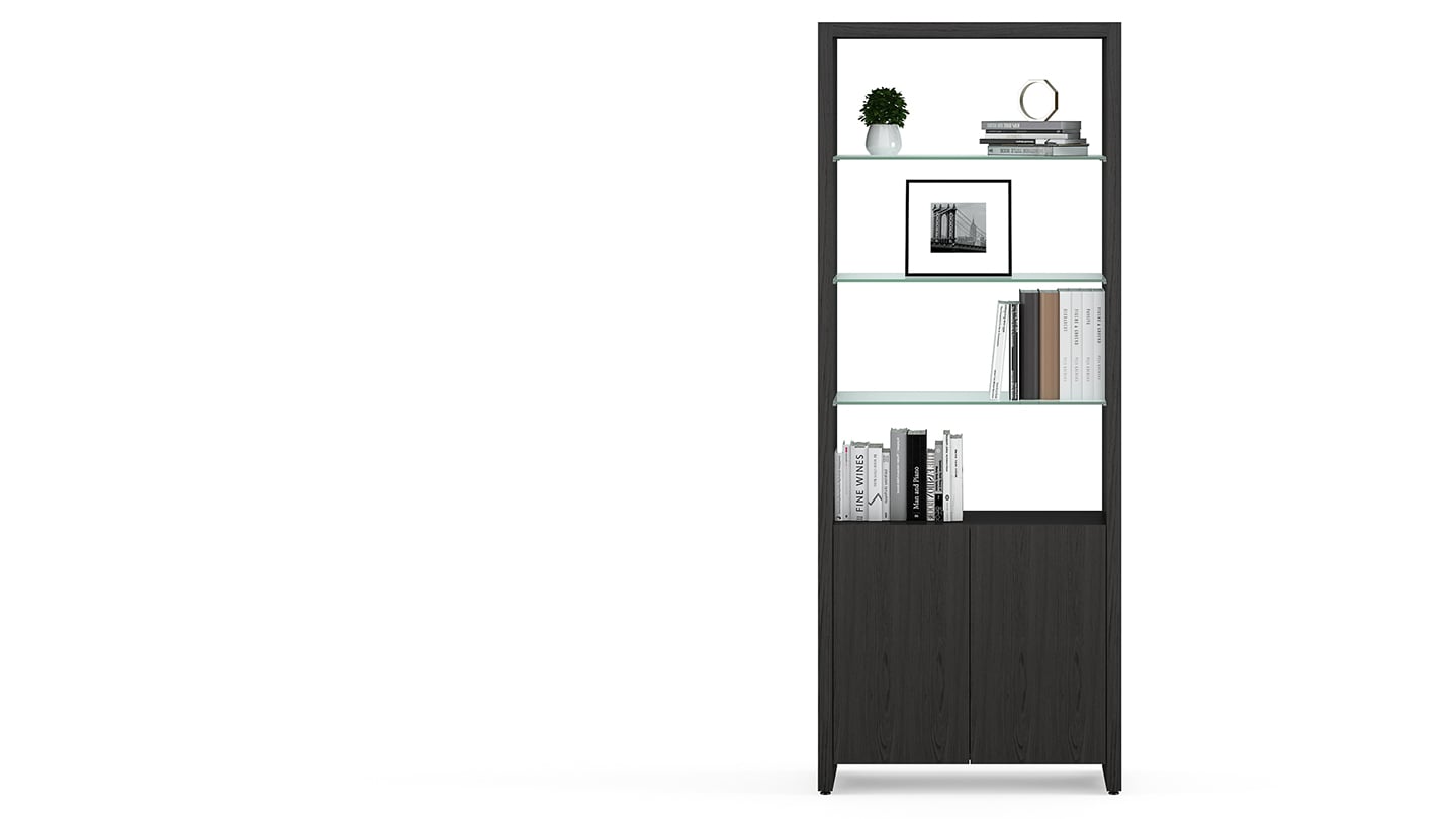 Linea 5802 BDI double shelf charcoal propped 1440 810