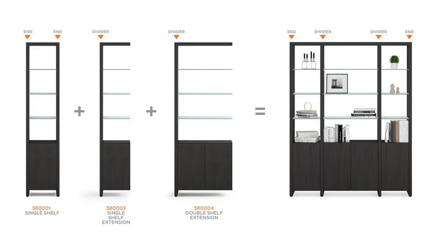 BDI Linea modern shelf shelving Configurations Charcoal 1 B
