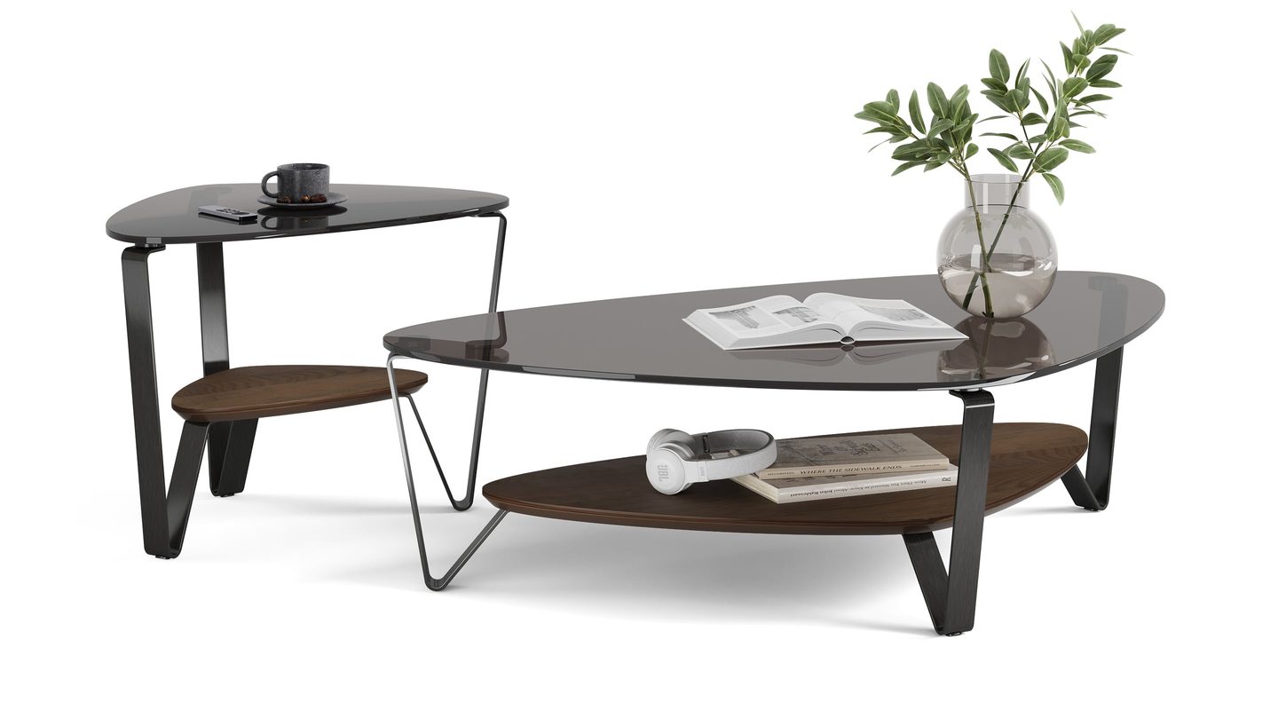Dino large coffee 1363 end 1367 BDI toasted oak modern triangular table 1440