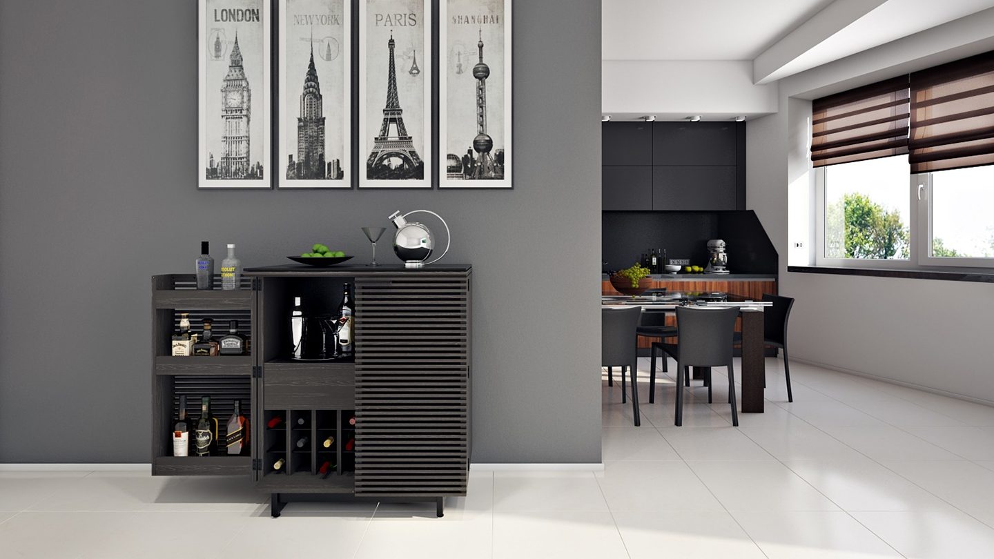 Corridor Bar In Charcoal Finish