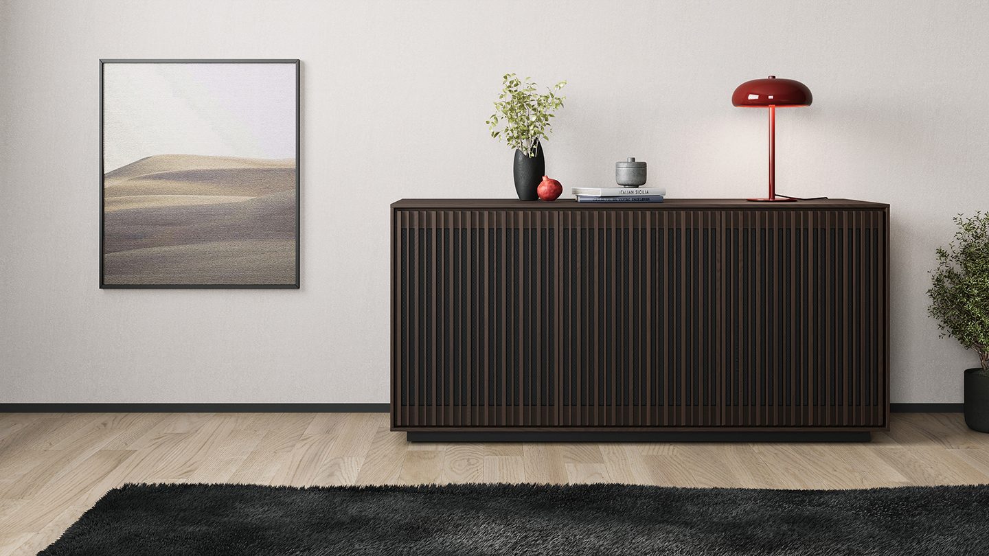 Profile 8477 BDI storage cabinet toasted oak finish page hero 1440