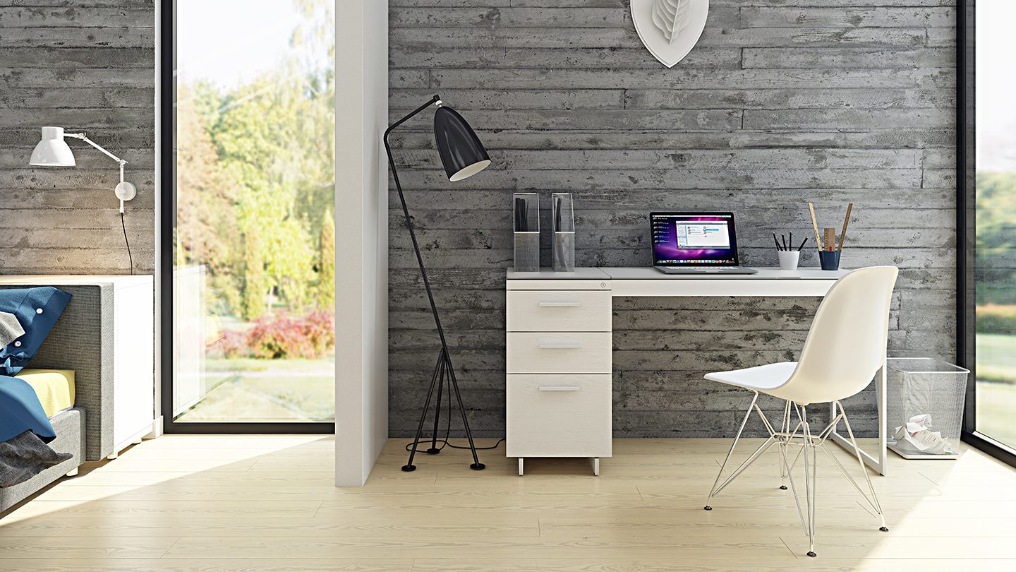 The Centro office collection features a beautiful Satin White finish that provides a clean slate for a variety of home decors.
