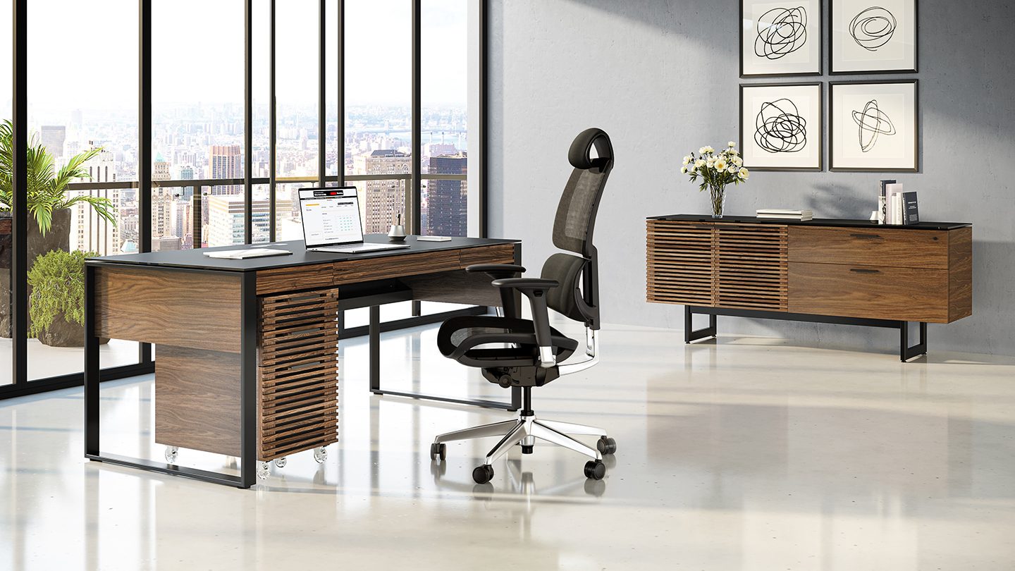 Corridor office bdi natural walnut finish 2