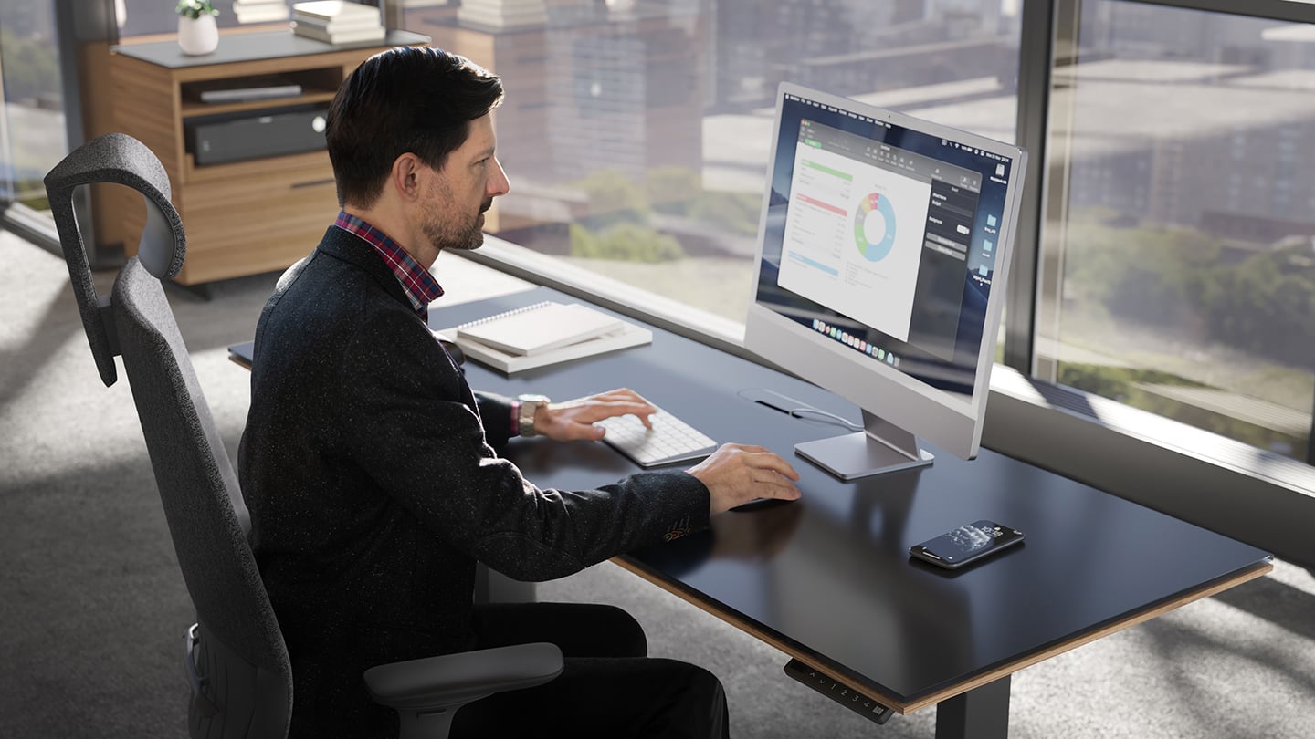 Sequel lift desk 6151 wl office BDI sitstand work desk decluttering office blog 1440 810