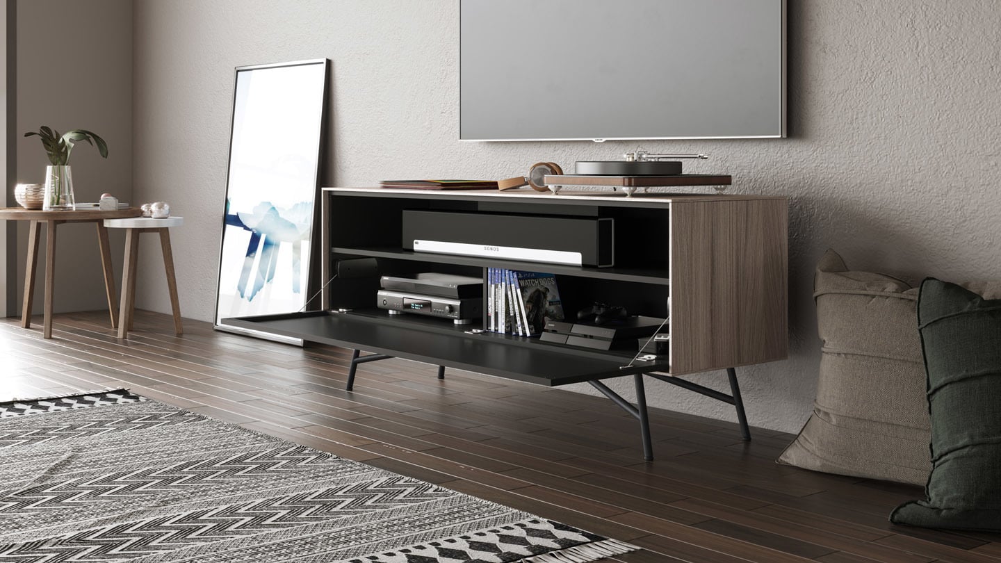 BDI Sector TV stand with built in ventilation.