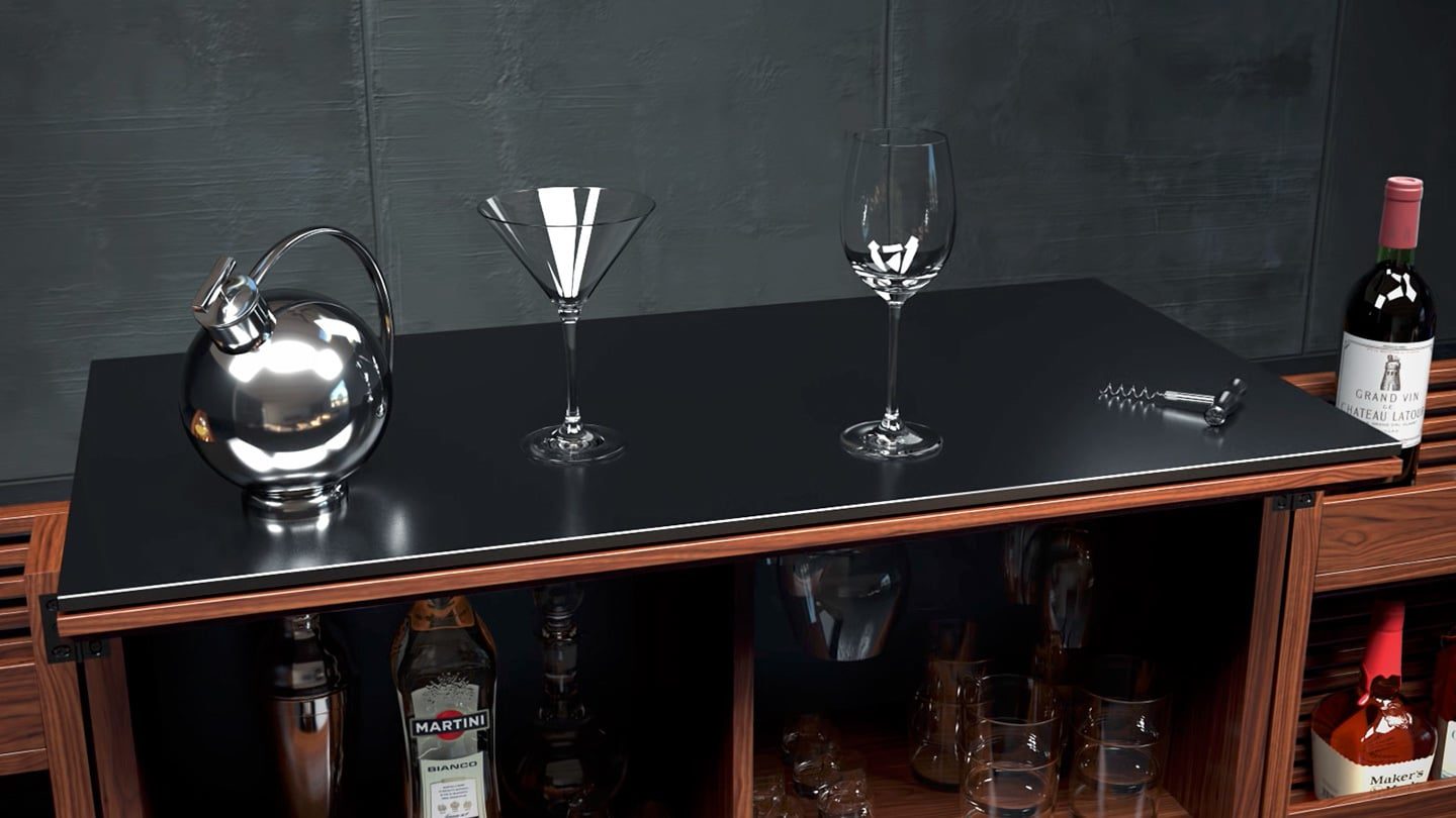 Bdi Story Satin Etched Glass Corridor Bar Bdi