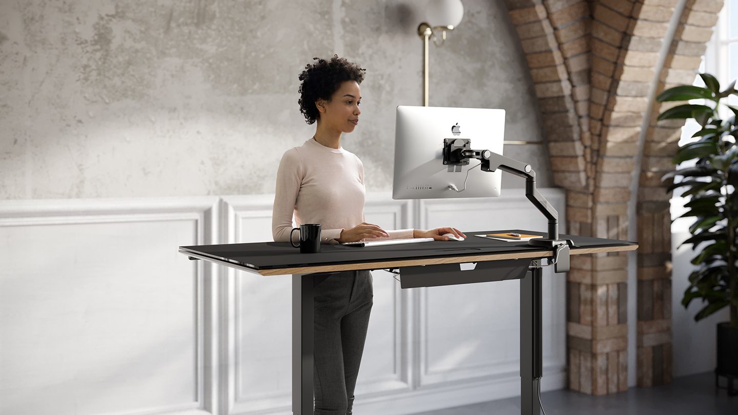 Sequel lift desk 6152 BDI executive standing desk hero 1440