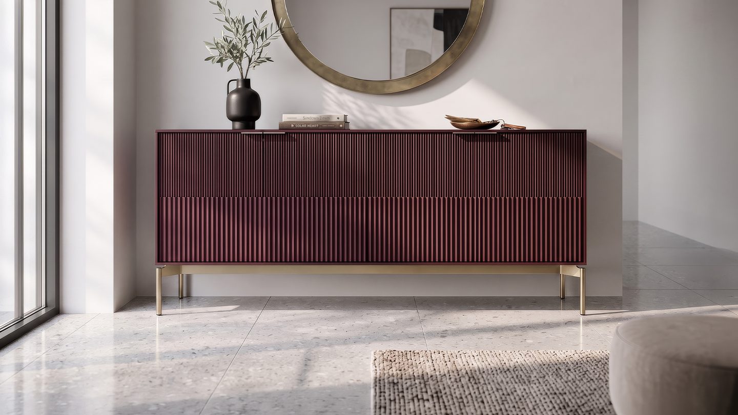 Zig credenza 7649 ML BR BDI merlot brushed brass modern storage console LS0