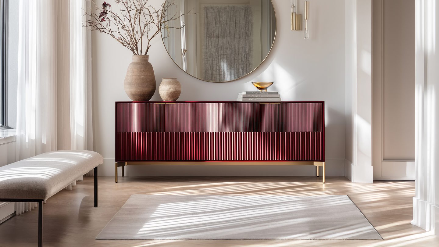 Zig modern credenza 7649 ML BR BDI merlot brushed brass modern storage console 1440 810