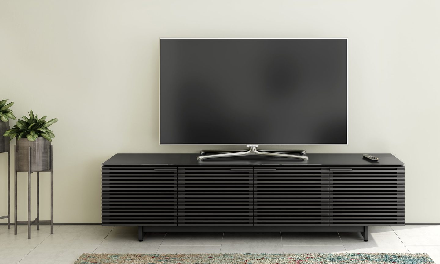 Corridor 8173 charcoal modern tv stand bdi collection