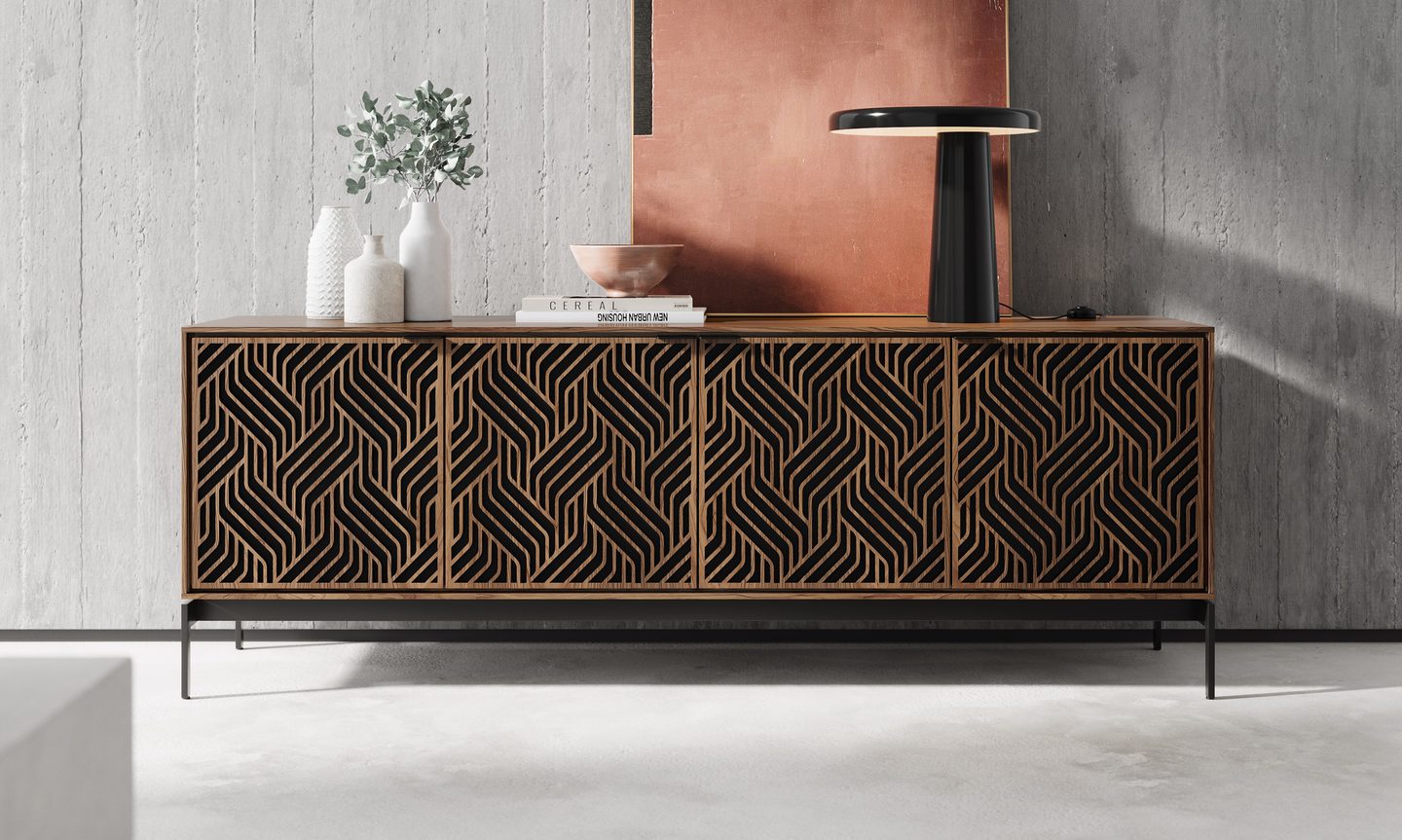 Elements weave media and storage cabinet 8709 BDI console base WL collection 3200 1920