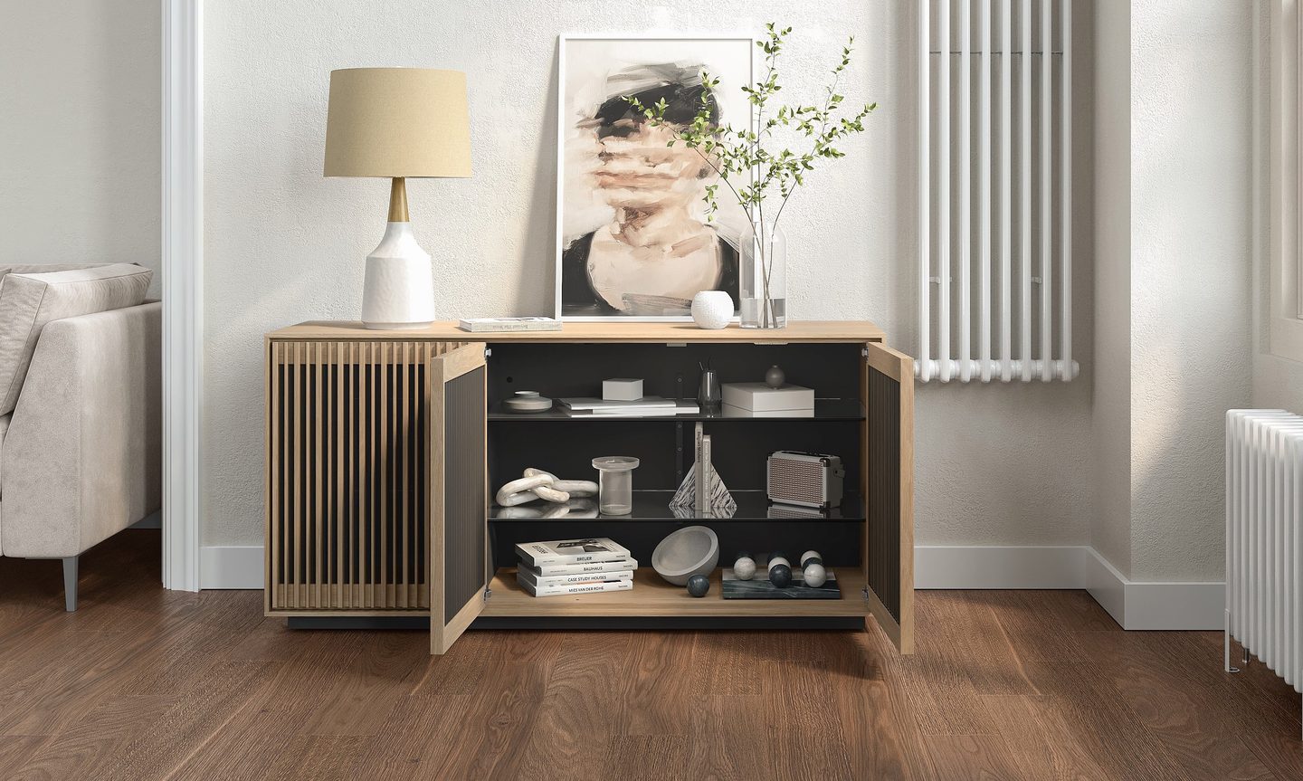 Profile 8477 BDI furniture washed oak mediastorage cabinet collection 3200 1920
