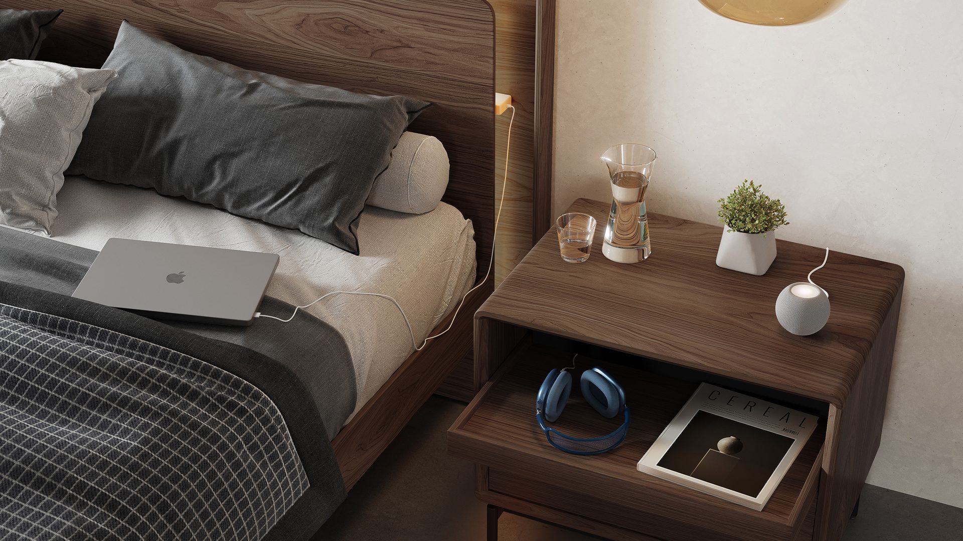 LINQ bedroom BDI Up LINQ Bed modern bedroom furniture with lighting beds hero 1920 1080
