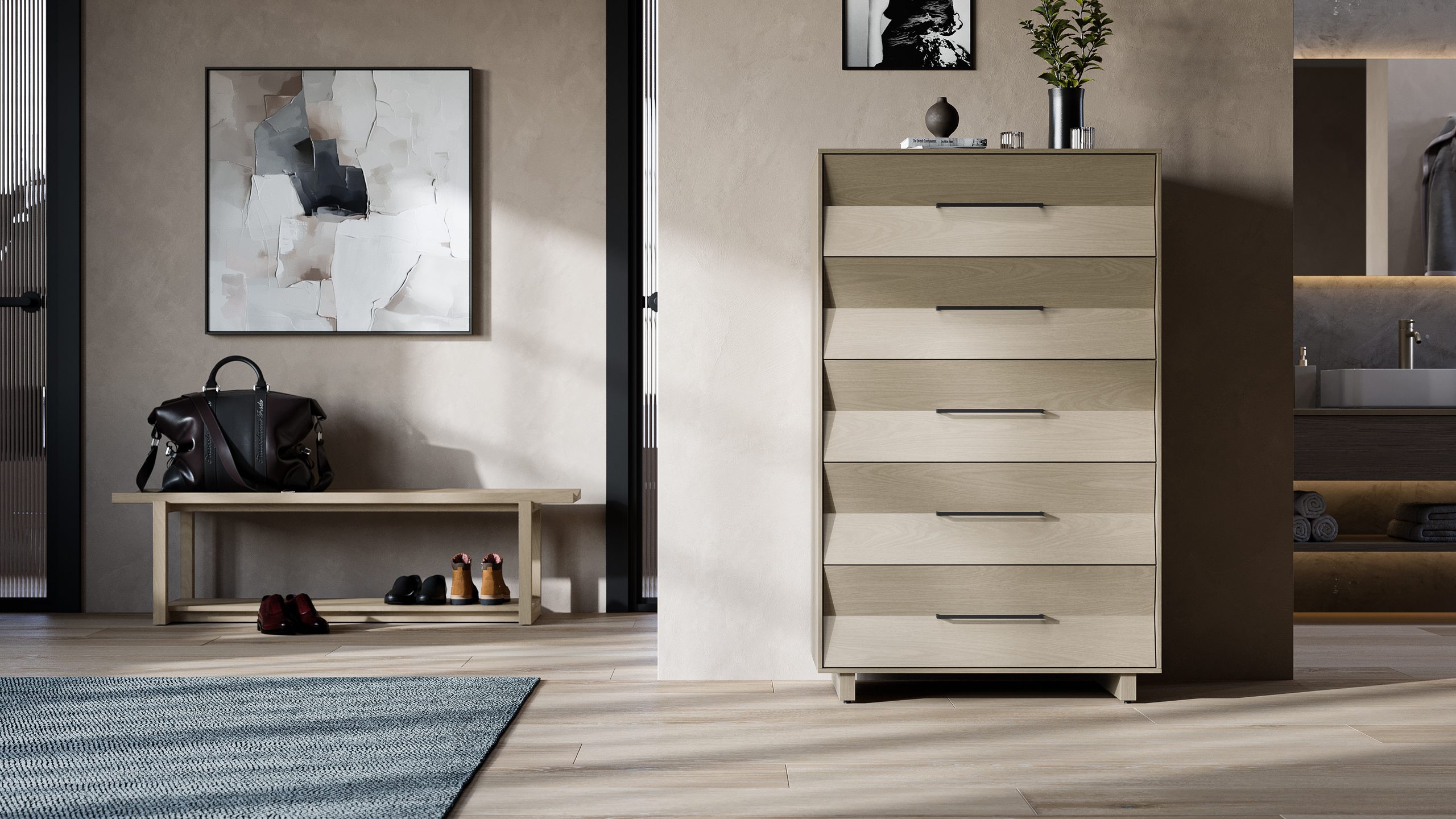 KAVA 9685 | 5-Drawer Tall Modern Storage Chest | BDI Furniture