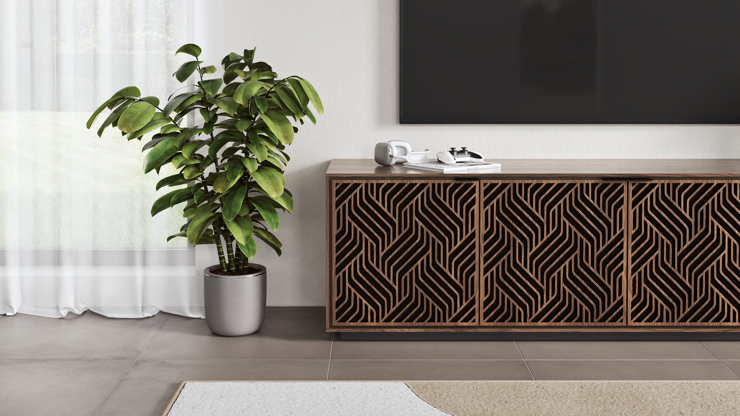 Elements Weave 8703 Media Console and Storage Cabinet | BDI Furniture