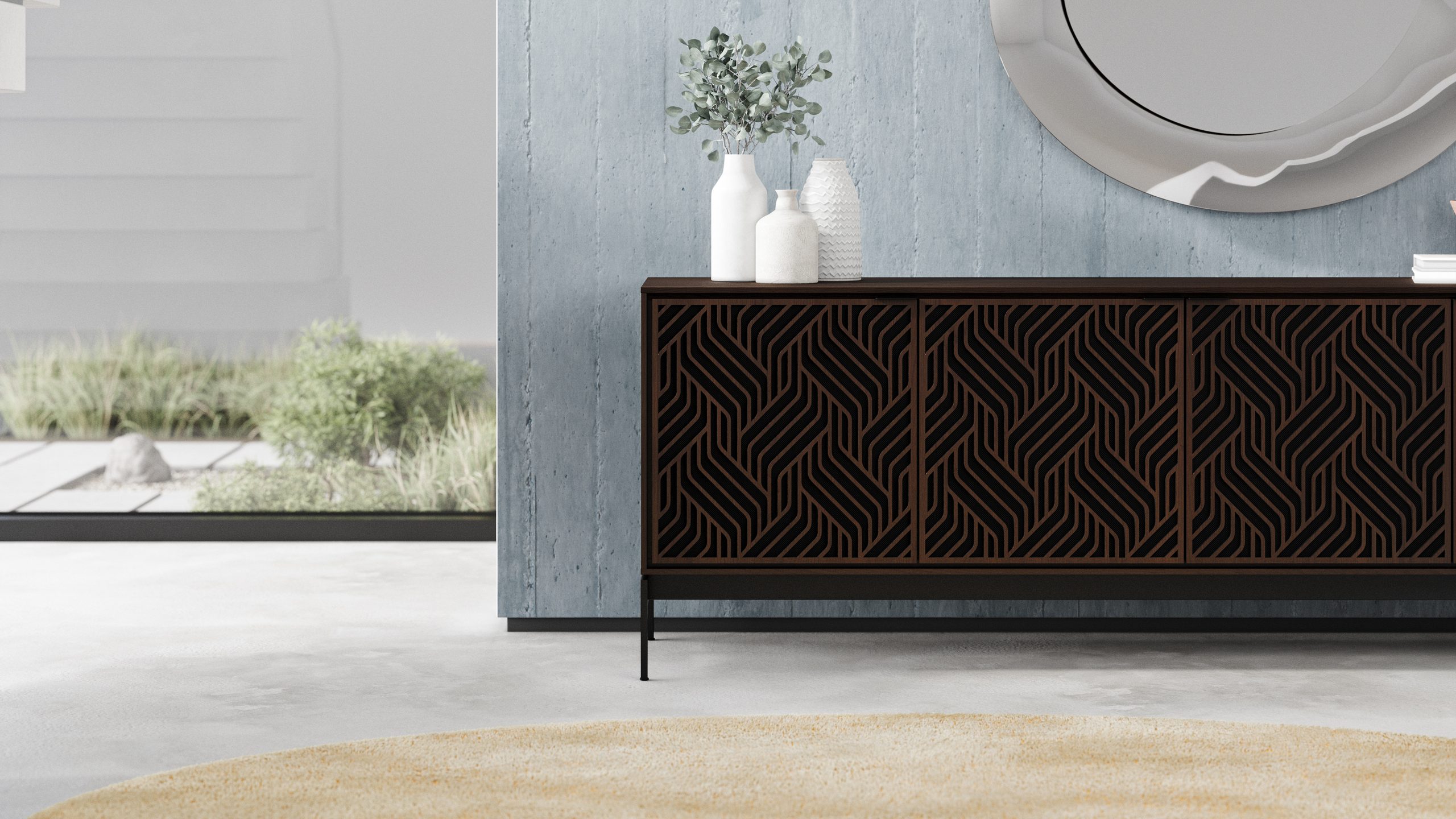 Elements Weave 8709 Media Console and Storage Cabinet | BDI Furniture