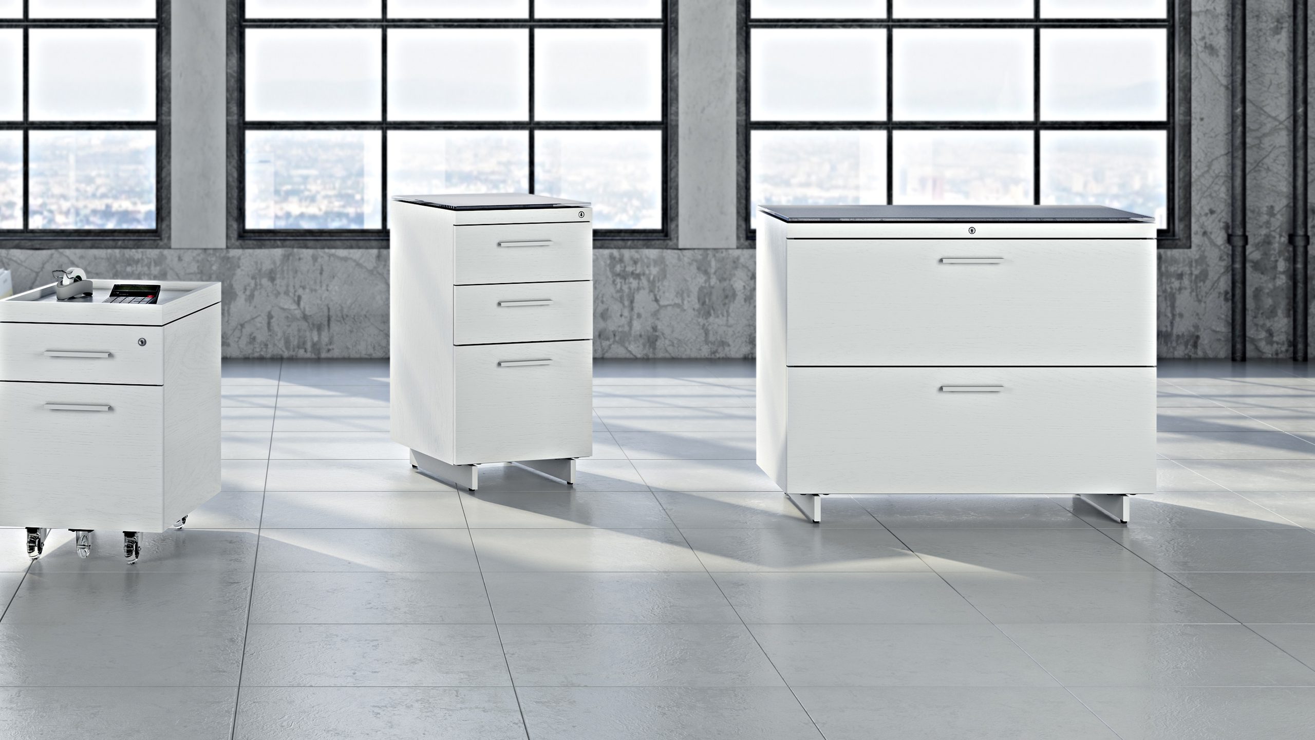 Centro 6416 White Lateral File Storage Cabinet | BDI Furniture