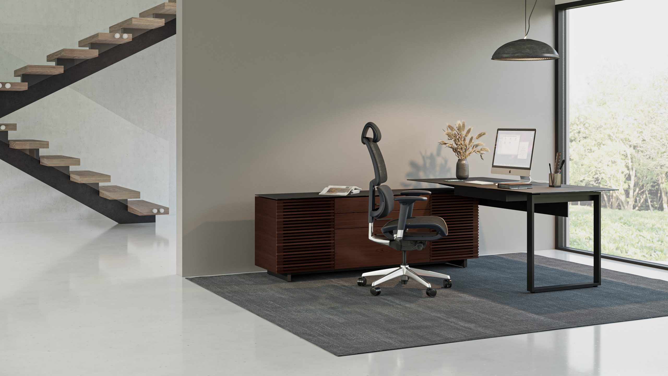 Corridor 6531 Modern L-Shaped Executive Desk | BDI Furniture