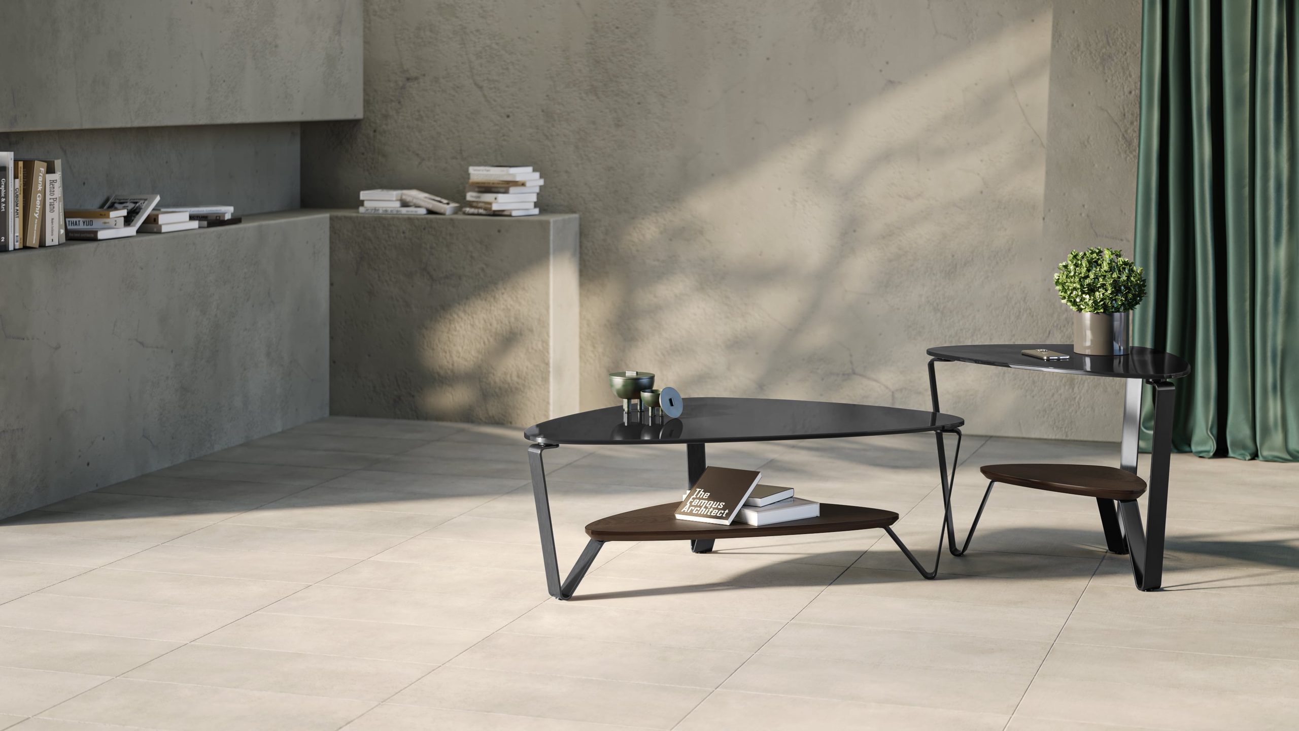 Dino 1364 Small Modern Glass Coffee Table | BDI Furniture