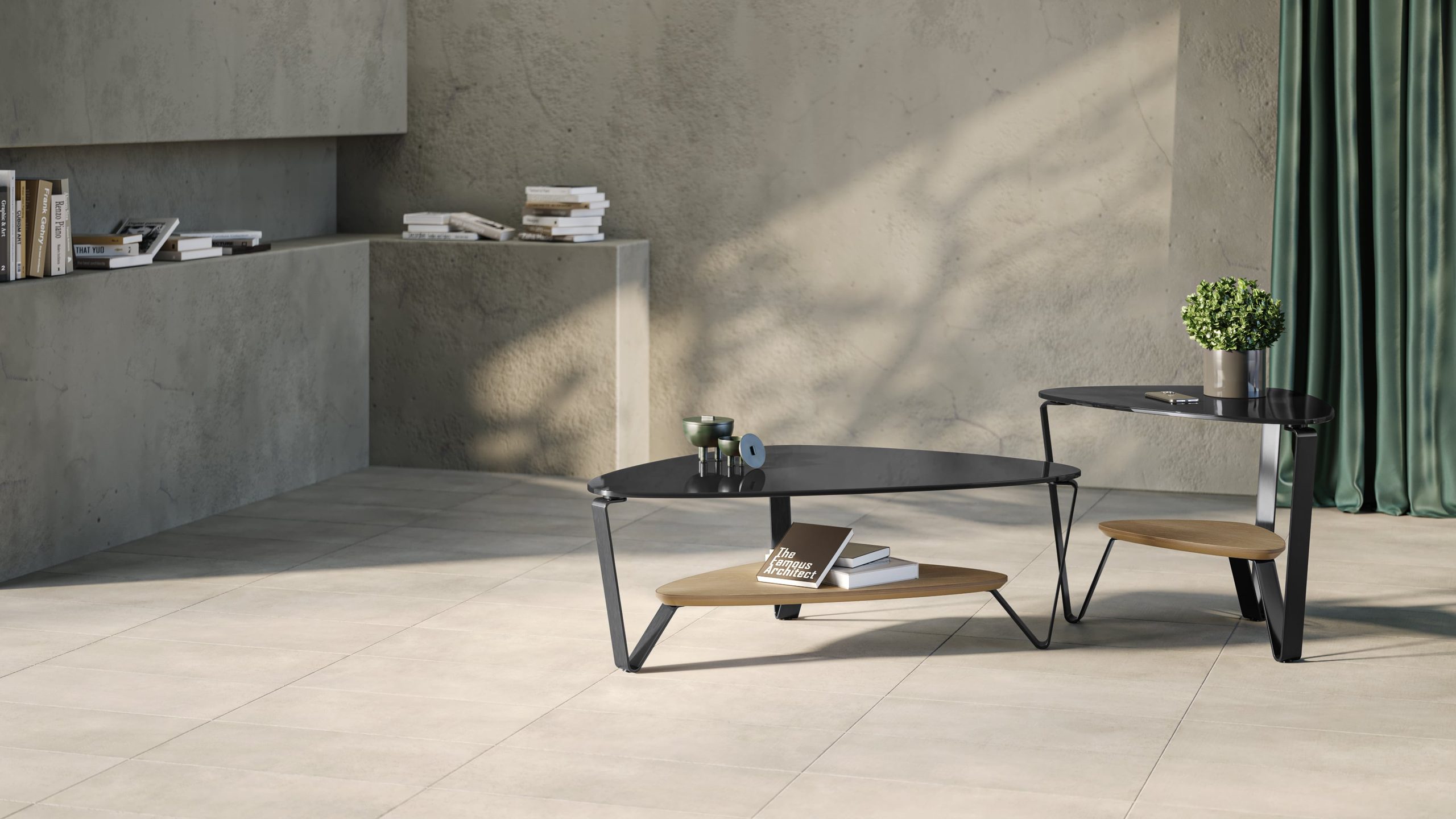 Dino 1364 Small Modern Glass Coffee Table | BDI Furniture