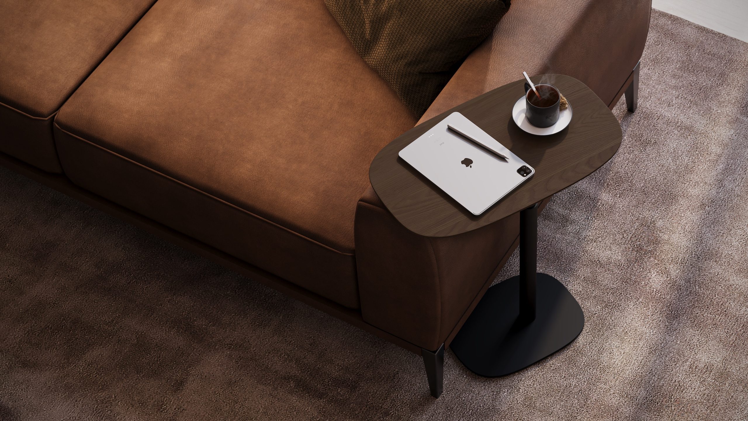 Serif 1046 Adjustable Wood Laptop Stand & End Table | BDI Furniture