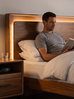 BDI up linq bed king 9119 nightstand 9182 furniture toasted oak lifestyle sleep smaller 2025 06 09 172845