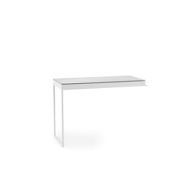 The Centro 6402 return in white finish by BDI featuring satin-etched tempered glass