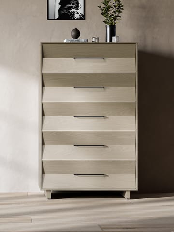 Kava 9685 modern wood bedroom 5 drawer chest bdi furniture washed oak lifestyle 360 480