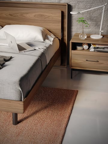 Up linq bed 9119 king BDI walnut modern platform bed adjustable frame 360