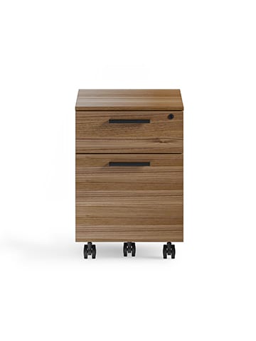 Linea mobile file pedestal 6227 BDI storage cabinet walnut