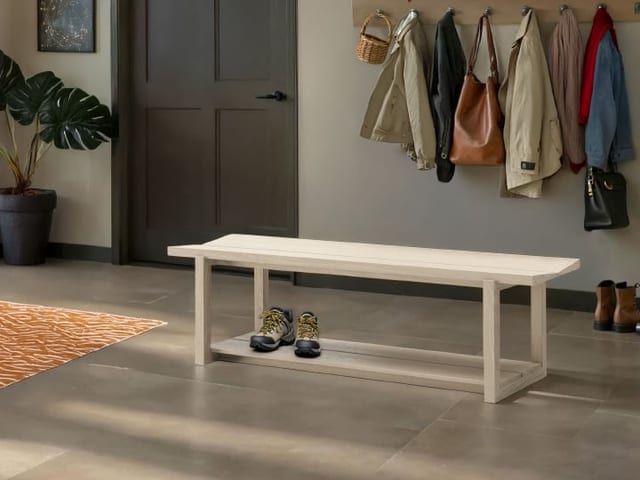 Kava 9600 modern wood entryway bench BDI furniture washed oak 540 410