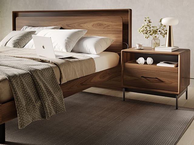 LINQ is a modern and minimalistic bedroom collection with clean lines that blend with subtle curves.