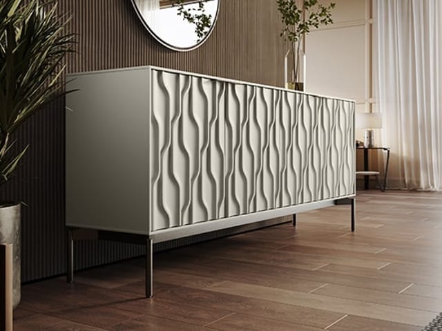 Mesa credenza 7639 BDI stone brushed carbon contemporary storage console 540 405