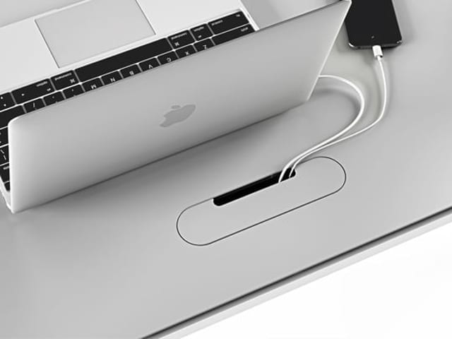 The Centro Lift Desk adjustable standing desk with wire management