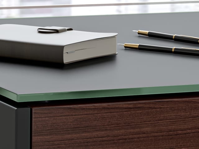 Sequel 20 modern home office desks by BDI feature highly durable tempered glass that is unbelievably soft and provides protection from dings and scratches.