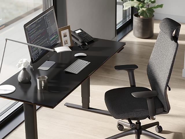 Sequel lift standing desk 6151 voca office chair bdi modern furniture 540