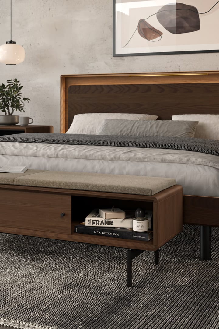 LINQ bench BDI 9101 fabric upholstered storage seating bench entryway bedroom 720 0180