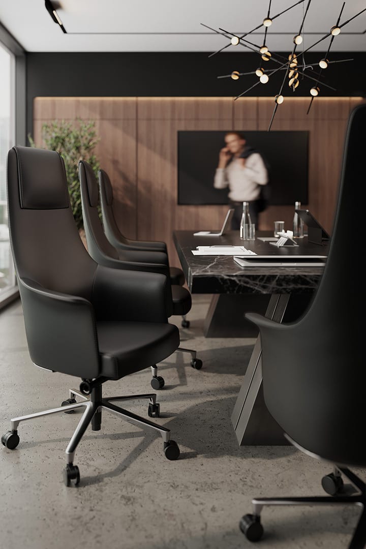 Bolo chair 3531 BDI modern leather executive chair black boardroom 720 1080