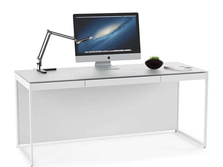 The Centro Office Desk in White by BDI elegant and functional with removable panels