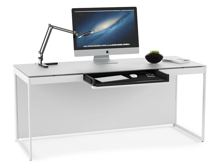The Centro Office Desk in White by BDI elegant and functional with removable panels