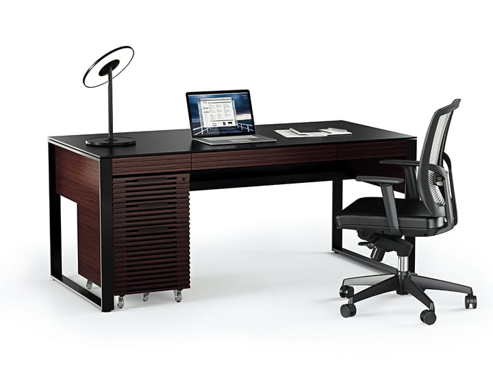 The Corridor Office Mobile File Pedestal by BDI in chocolate walnut including letter and legal size drawer