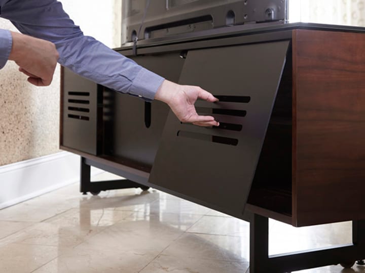 Ventilation panels, both inside the cabinet and on the backside, will prolong the life of your equipment by letting air easily pass through, keeping components cool.