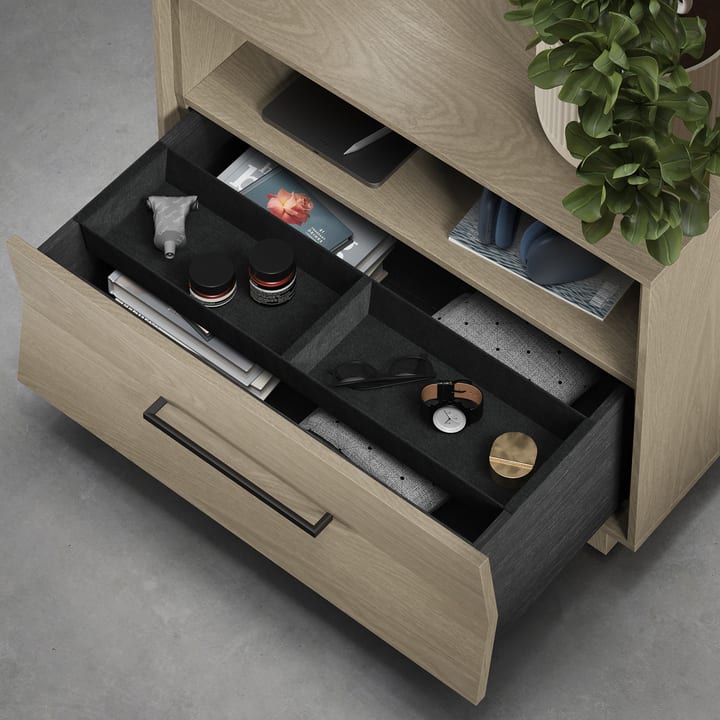 Kava 9682 modern wood bedroom 28 side table bdi furniture washed oak lined tray storage 720 720