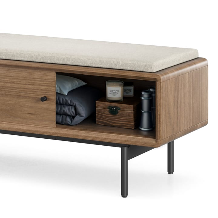 LINQ bench BDI 9101 fabric upholstered stoage bench AL WL 720
