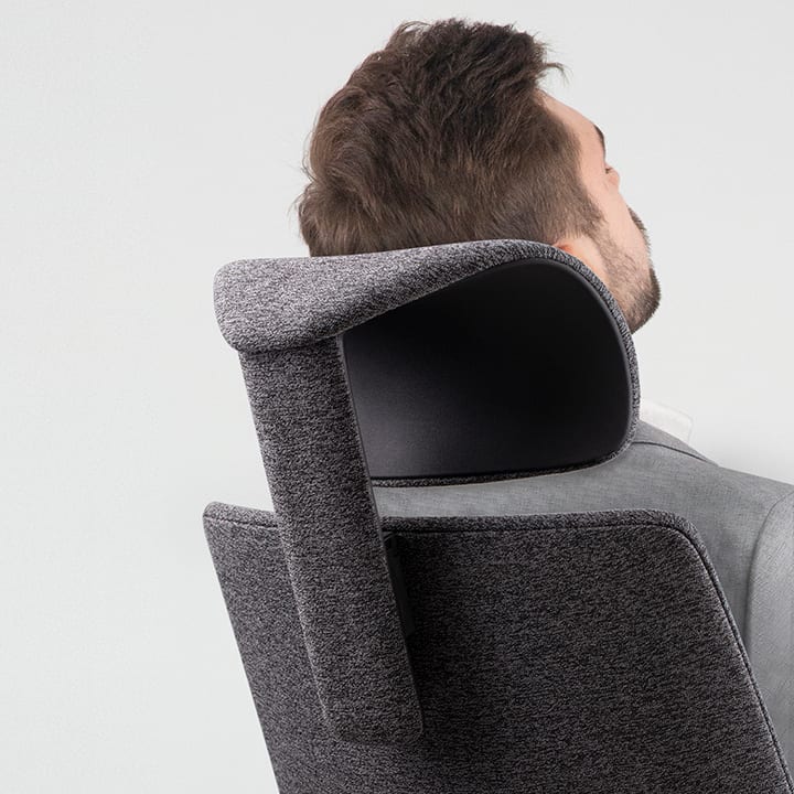 Coda 3521 modern black home office task chair bdi furniture detail headrest 720