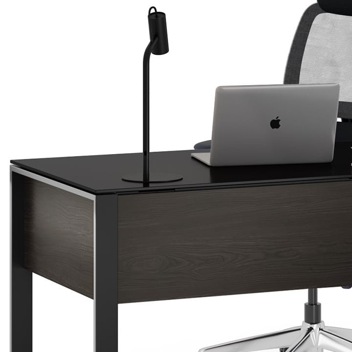 Corridor desk 6501 BDI furniture charcoal modesty panel detail 720