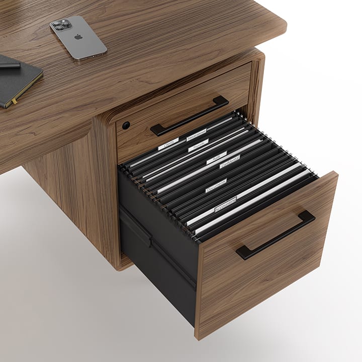 Linq executive modern wood desk 6821 BDI furniture file drawer 720